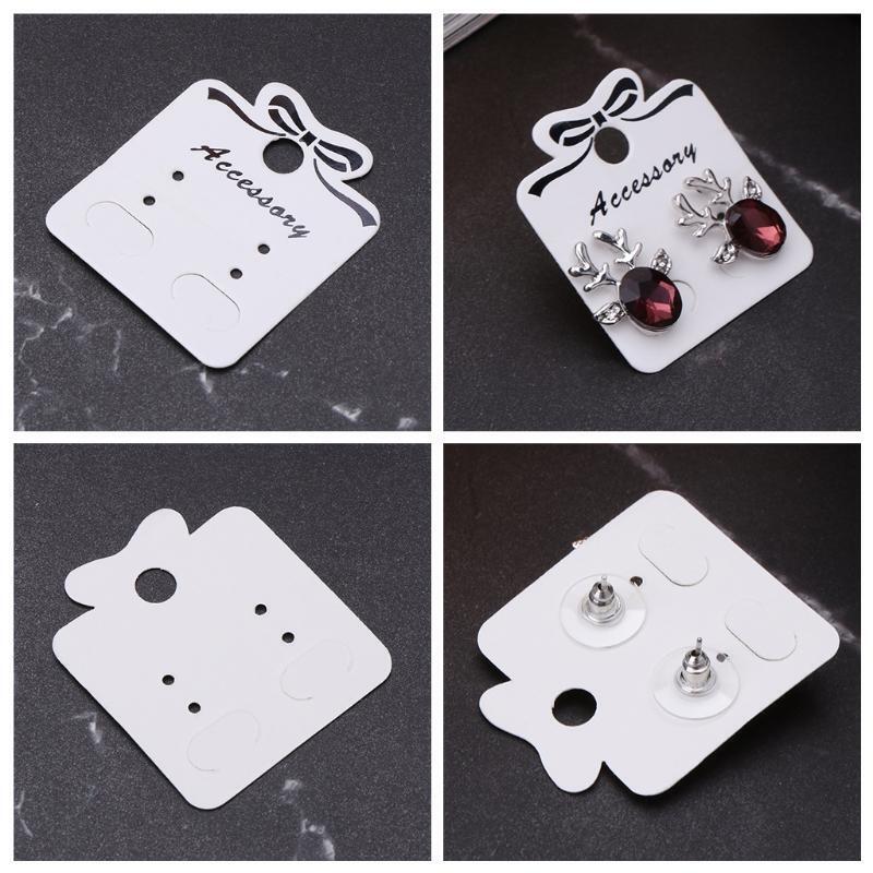 100x Jewelry Cards Holder Hanging Holder Ear Studs Earring Display Cards 3.5x4cm