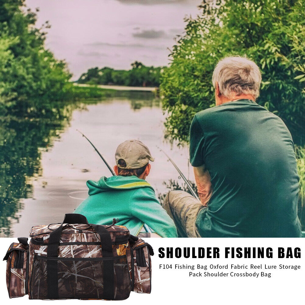F104 Fishing Bag Oxford Fabric Lure Storage Pack Shoulder Crossbody Bag