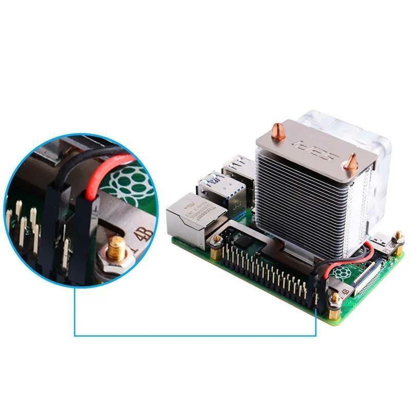 CPU Cooling V2.0 Fan 7 Colours Light Bracket 5-layer Case for Raspberry Pi 4B/3B