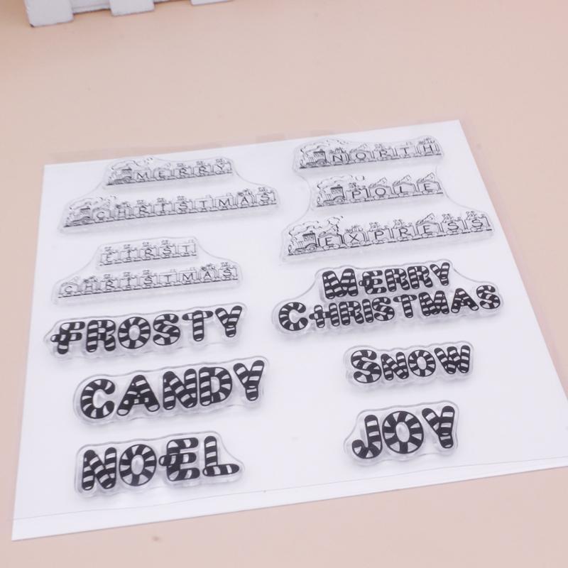 Christmas Words Silicone Clear Seal Stamp DIY Scrapbooking Embossing Photo Album