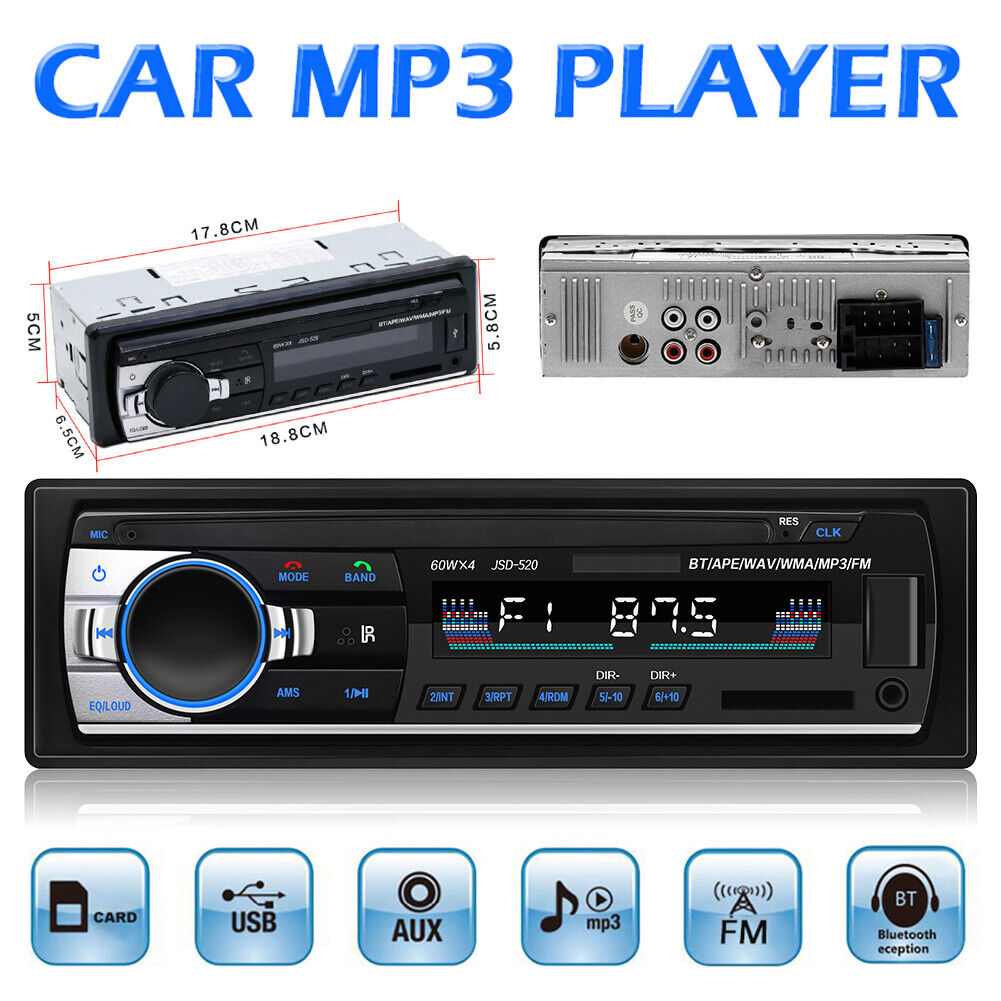 Car Radio Stereo Player LCD Display Digital Bluetooth-compatible FM Radio