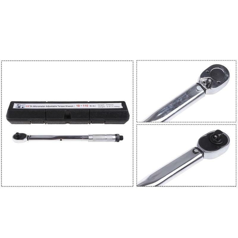 3/8 Torque Wrench Drive 19-110nm Two-way Accurate Bicycle Repair Spanner Tool
