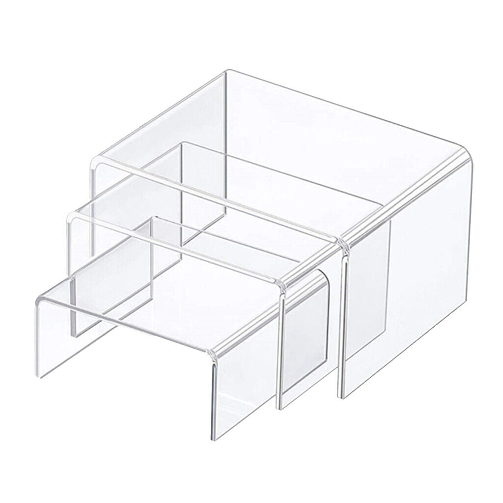 Risers for Counters, Different  Display Stands Set of 3 Clear