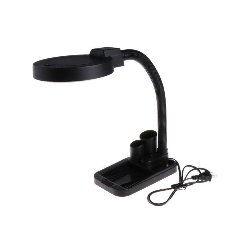 5X 10X Magnifier Magnifying Glass Desk Lamp Repair Tools With 40 LED Lighting