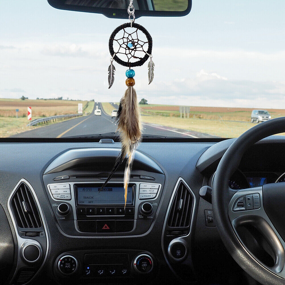 Mini Dreamcatcher Car Pendant Windbell Feather Decoration Keyring Adornment