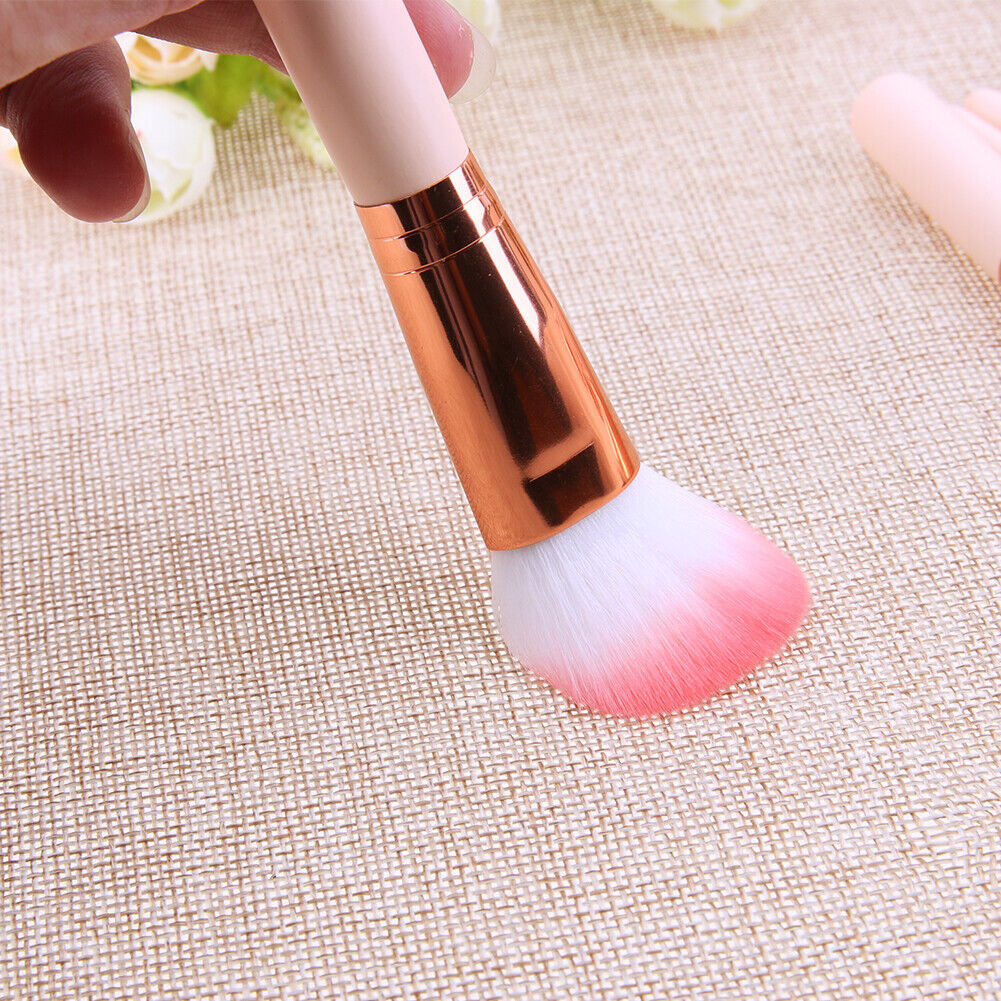 7pcs/set Wood Makeup Brush Foundation Contour Concealer Blush Pen Beige