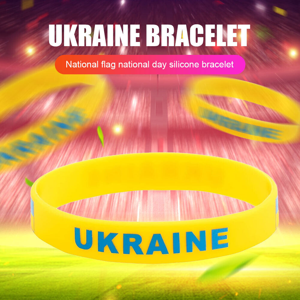 Soccer Ukraine National Flag Wristband Football Sport Silicone Brackets