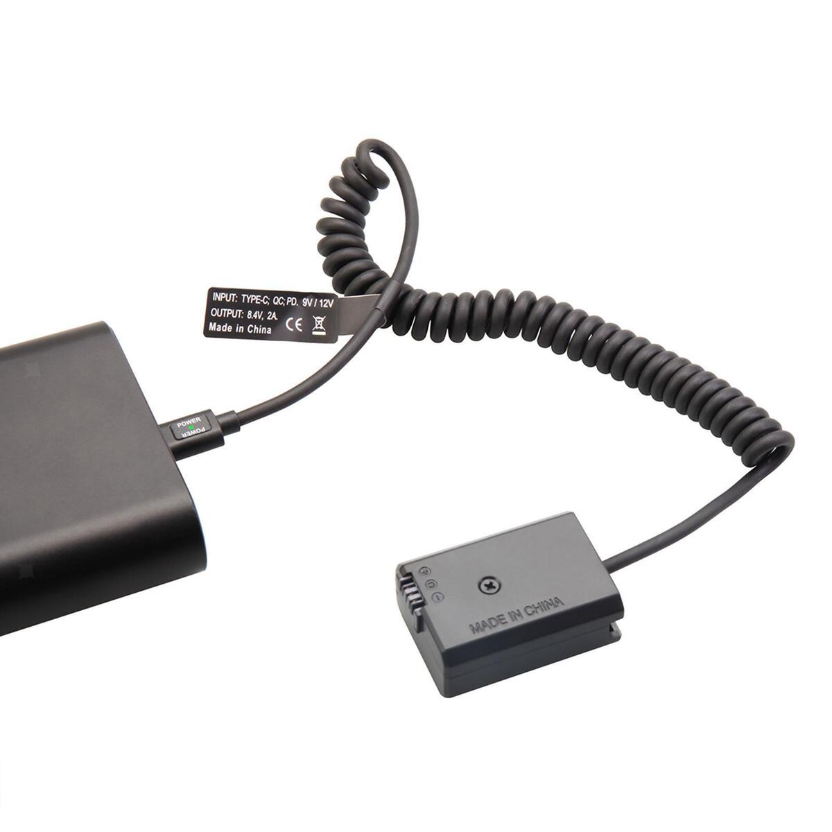 Np Dummy Battery Decoded Adapter, with Type  Cable Replacement for