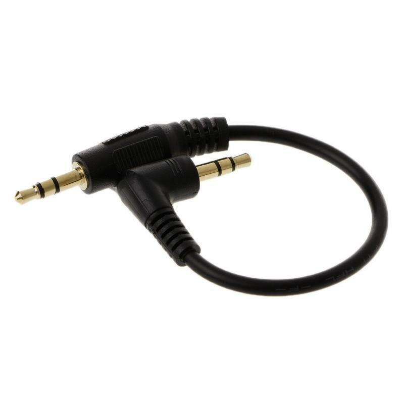 10cm Auto Car Right Angle Male To Male 3.5mm Aux Jack Speaker Audio CableAdapter