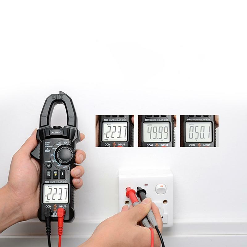 Auto Ranging Digital Clamp Meter TRMS 6000 Counts Measures AC/DC Volt AC Current