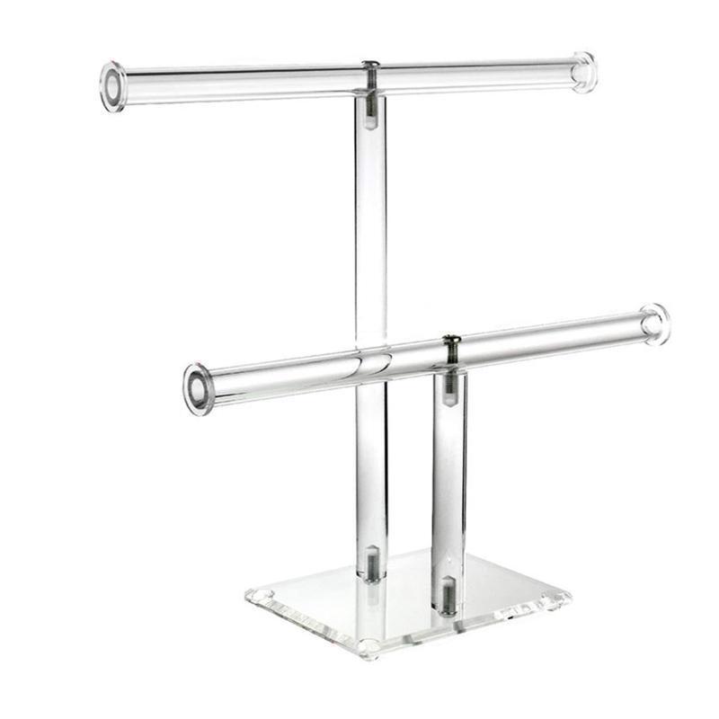 2 Tier T-Bar Jewelry Display Bracelet Display Holder Stand Display Organizer