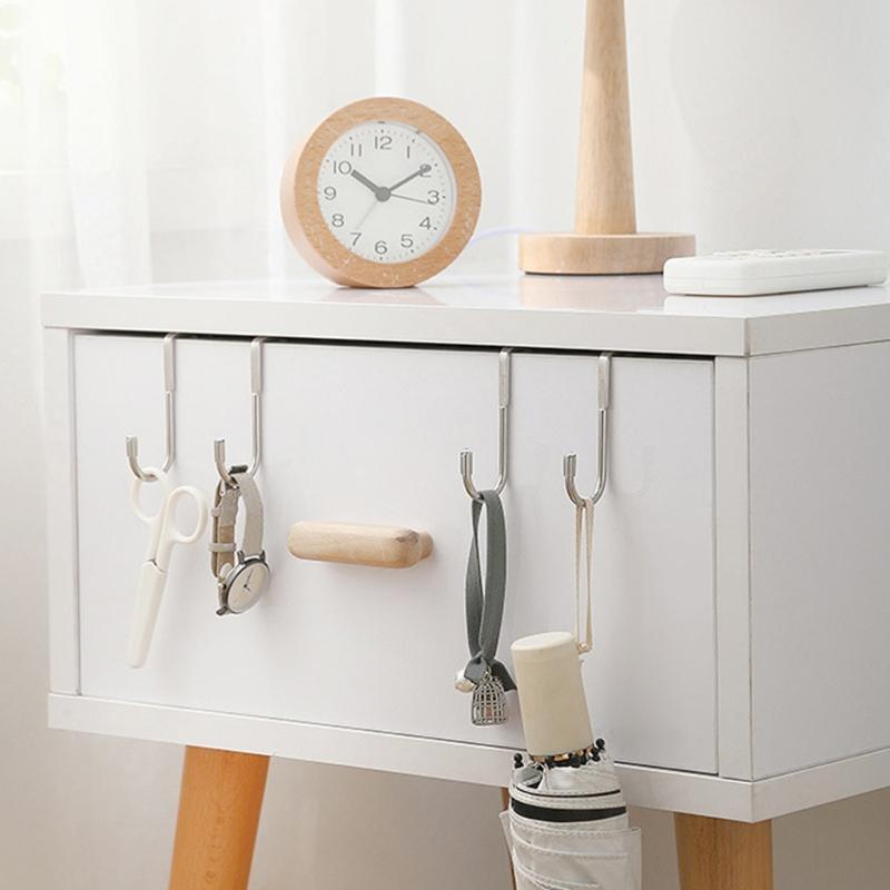 Drill free Door Back Hanger Stainless Steel Hook for Coat Hat Towel Storage Hook