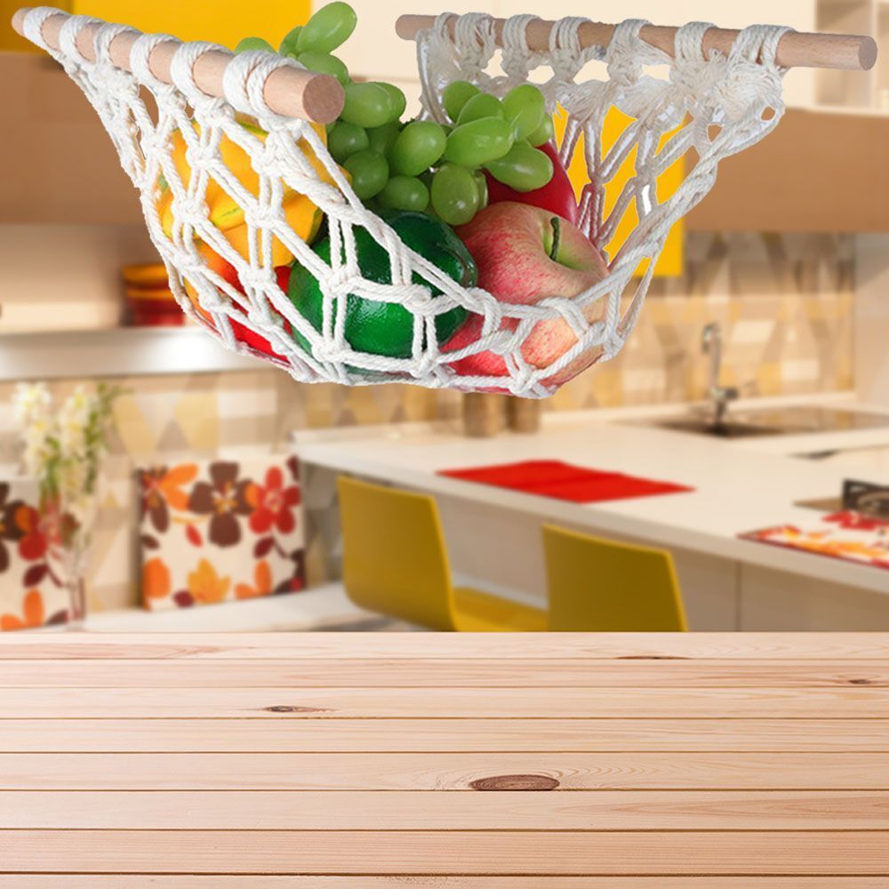 Storage Net Handmade Fruit Vegetable Hammock Woven Fruit Holder Hanging Basket
