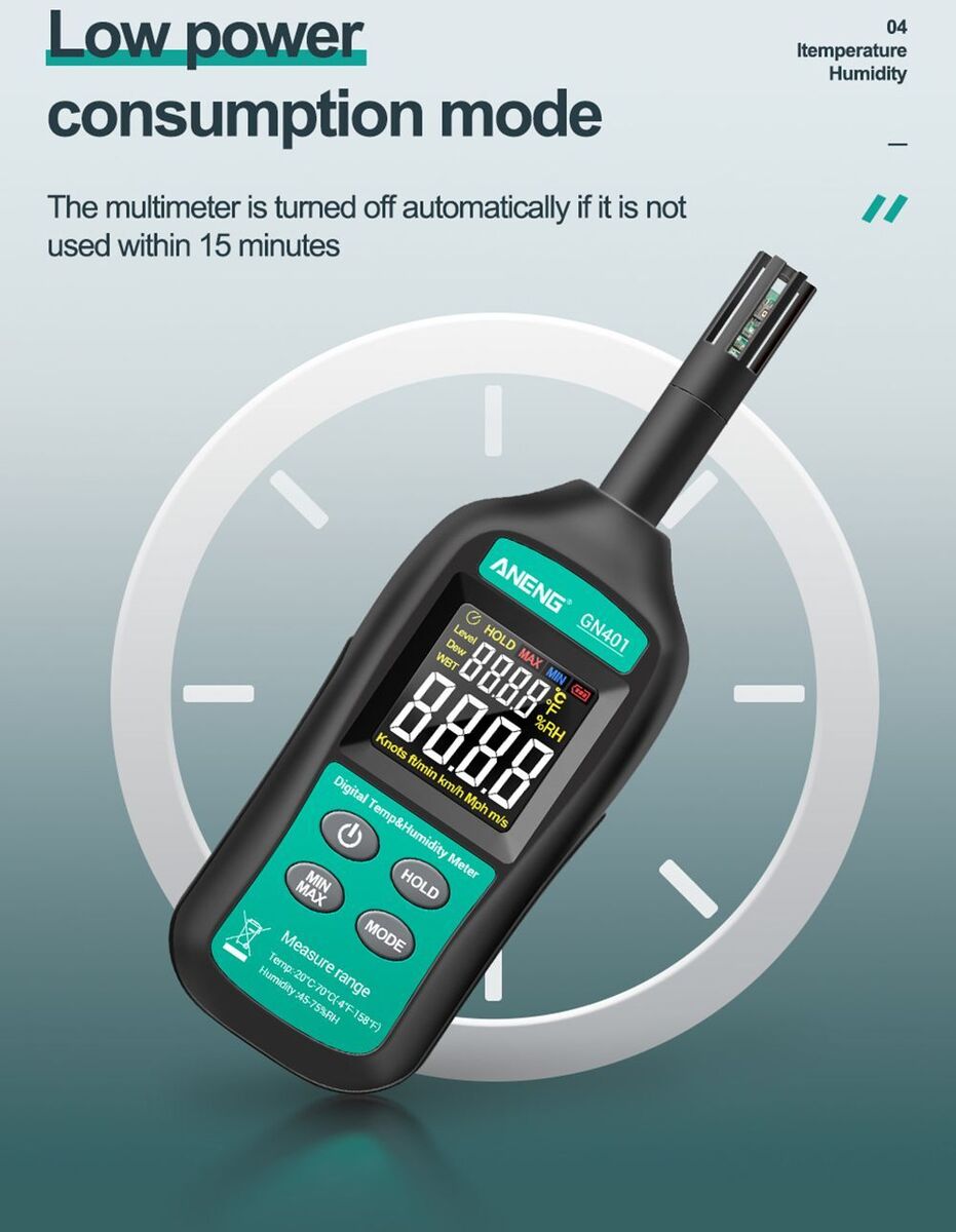 Gauge Tester Temperature Humidity Meter Handheld Digital Air Thermometer