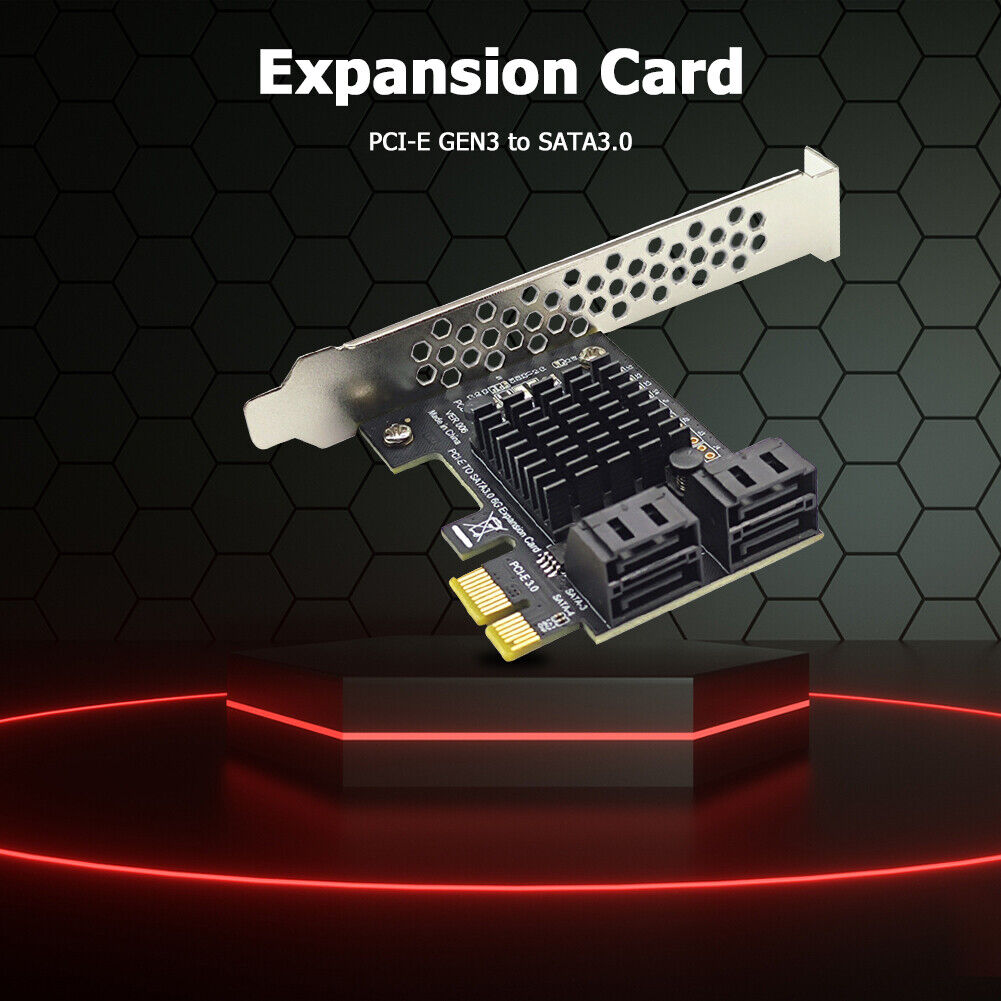 4 Port SATA PCIe Expansion Card 6Gbps SATA to PCI-e 1X 4X Hard Disk Adapter