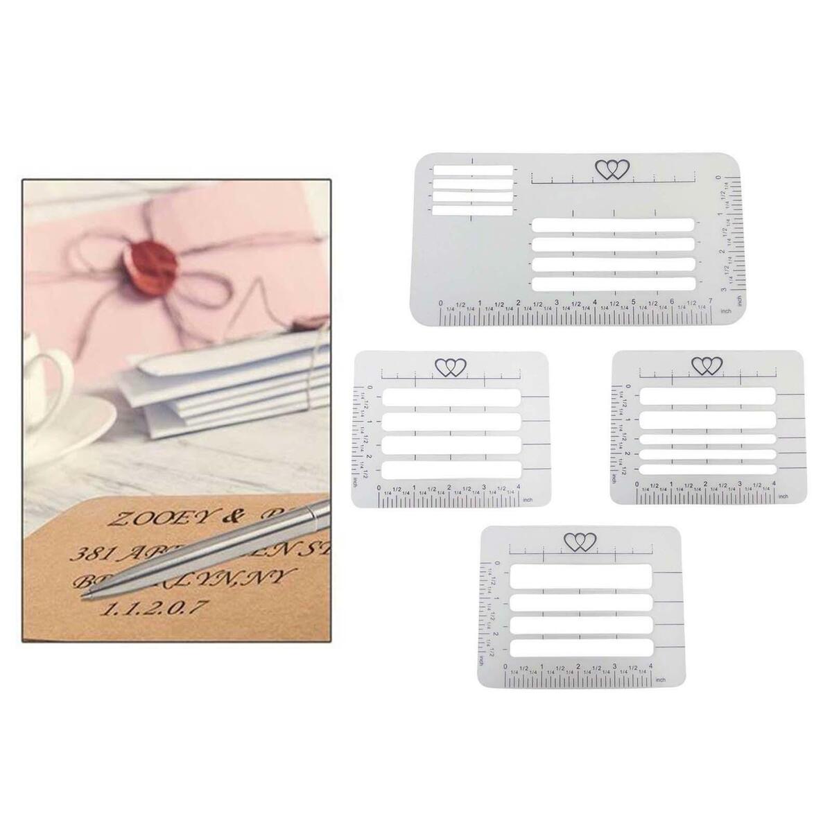4x Envelope Addressing Stencil Thank  Calligraphy Trainer