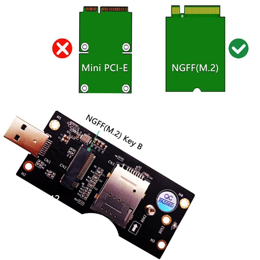 NGFF M2 to USB 3.0 Adapter Converter Card w/SIM 8pin Card Slot for 3G/4G/5G