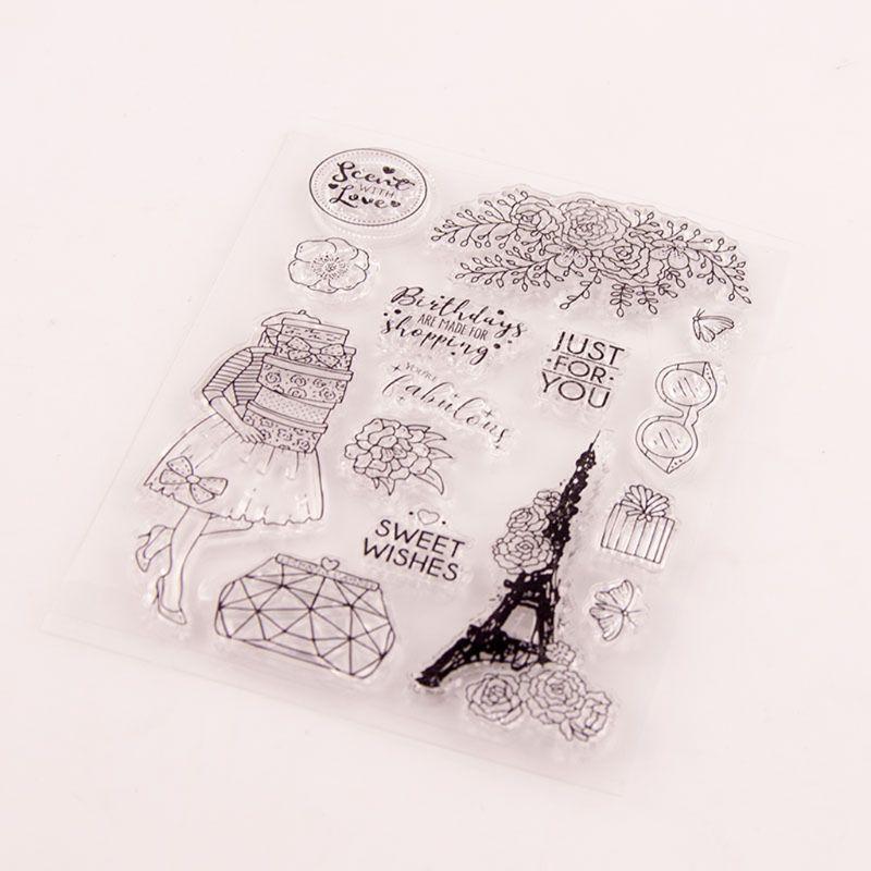 Birthday Shopping Silicone Clear Seal Stamp DIY Scrapbooking Embossing Photo Art