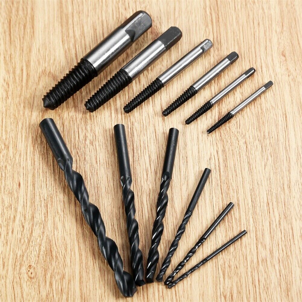 Woodworking Broken Screw Extractor Easy Out Bolts Remover Drill Bits 12pcs/set