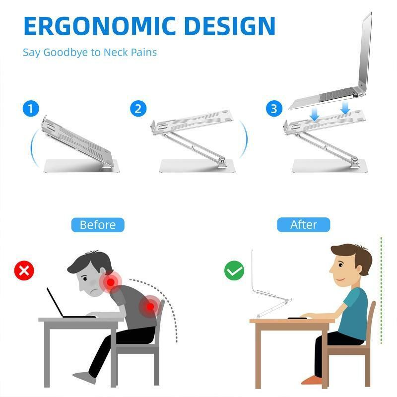 Adjustable Ergonomic Laptop Holder for Laptops 10-17 inches Shockproof Stable