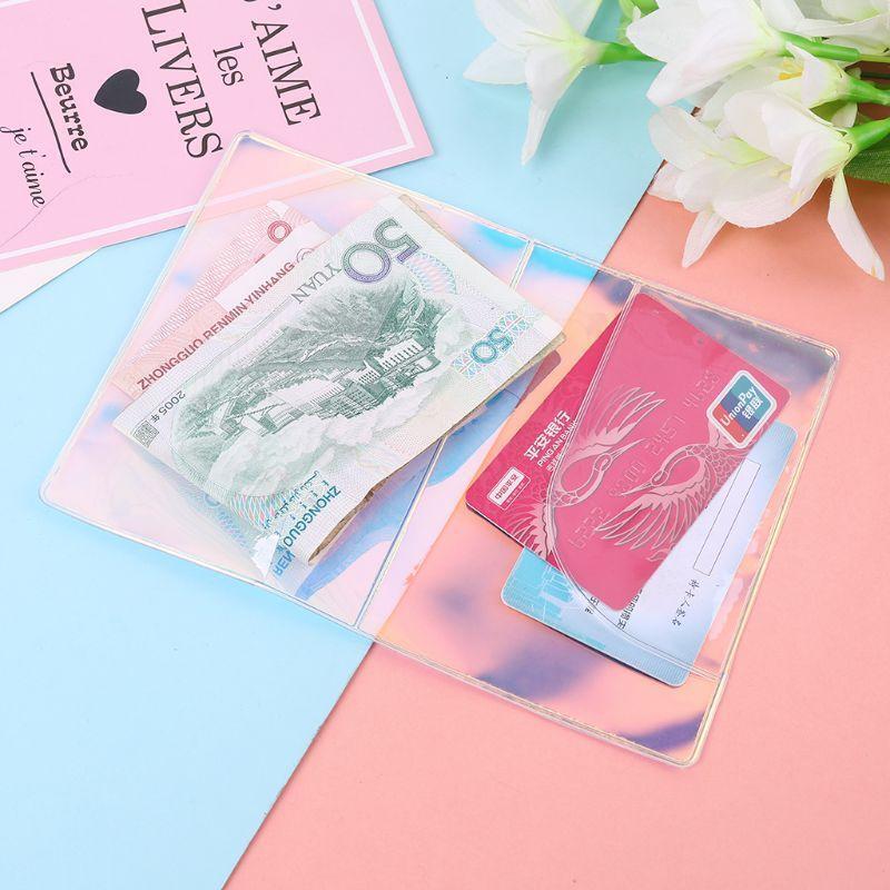 Travel Holographic Passport Holder ID Card Case Cover Credit Organizer Protector