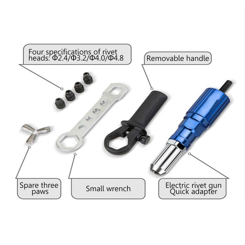 Cordless Electric Riveter 2.4-4.8mm Nut Pull Riveting Tool Conversion Connector