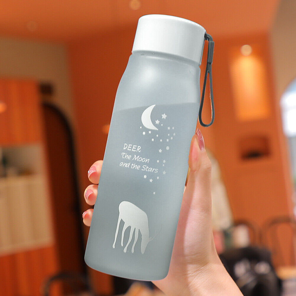 500ml Sports Water Bottle Gradient Frosted Portable Drinking Cup (Grey)