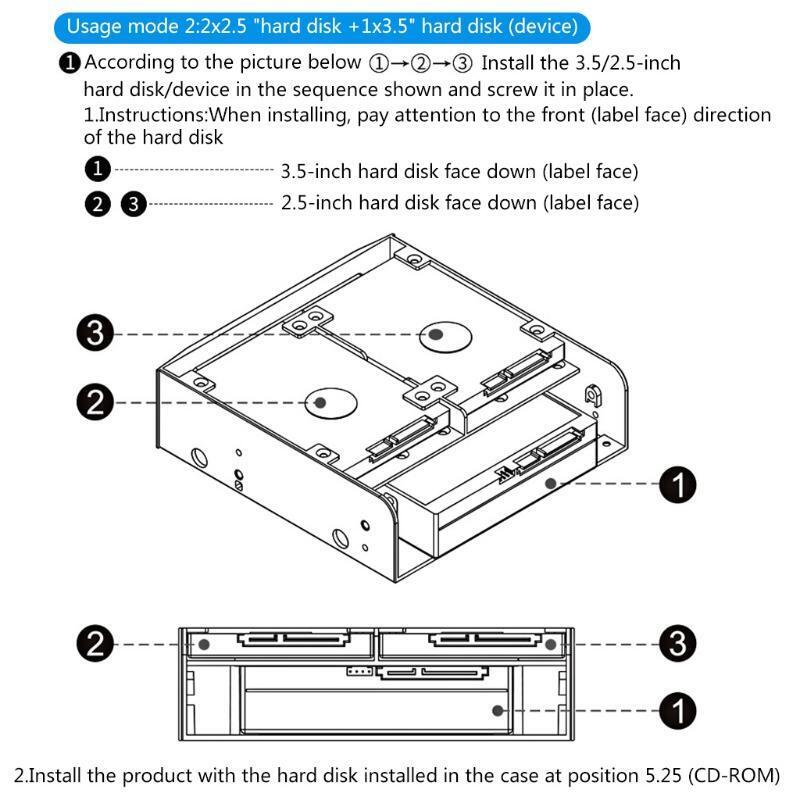 OImaster MR-8802 HDD Cage Rack 5.25 Inch Device for 6 x2.5'' SSD Multi-function