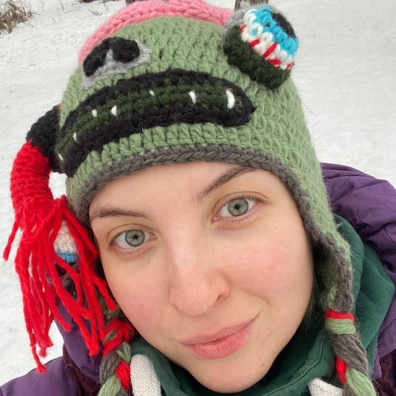 Funny Woolen Hat Scary Zombie Eyes Headgear Knitted Beanies for Outdoor Sports