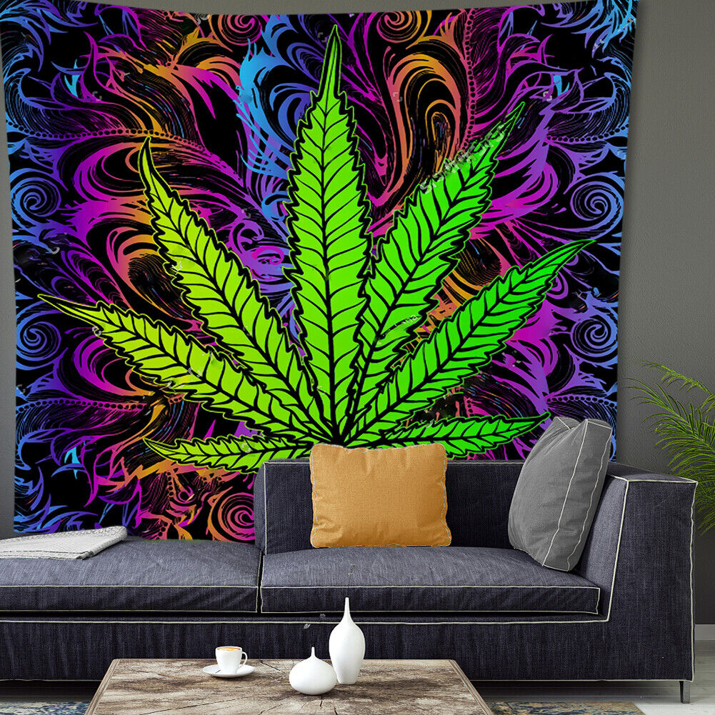 Maple Leaf Wall Hanging Tapestry Bedroom Carpet Background Art (200x145cm)