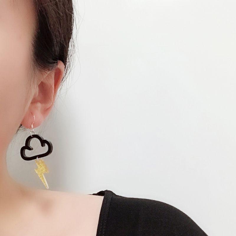 Acrylic Rainbow Cloud Colorful Lightnings Dangle Earrings Fashion Jewelry