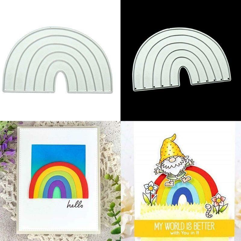 Rainbow DIY Metal Cutting Dies Stencil Scrapbooking Die Cuts Paper Cards Decor