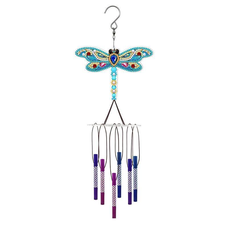 DIY Dragonfly Diamond Painting Wind Chime Pendant Sunatcher Ornament