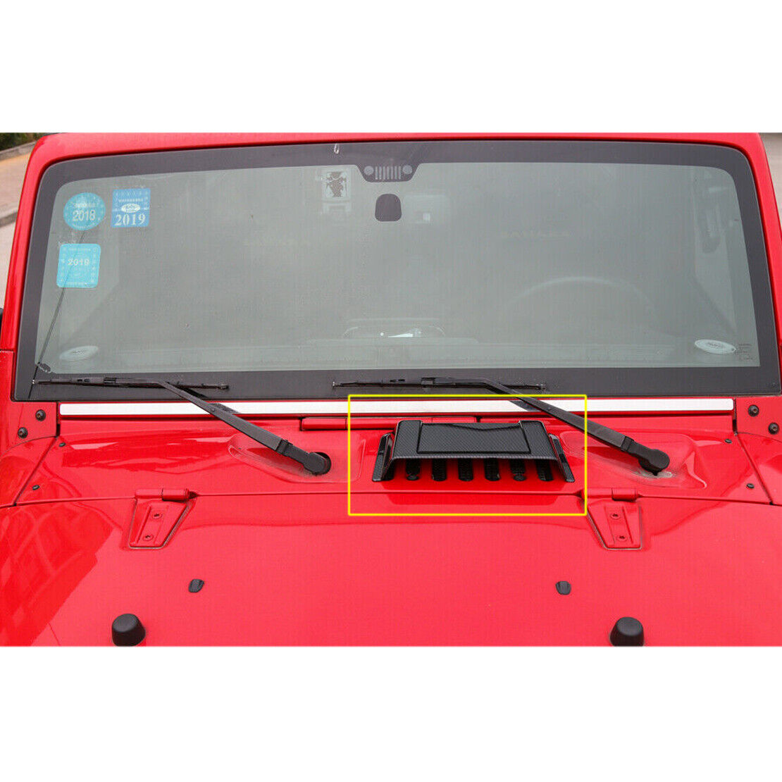 CarbonFiber Style Hood Air Vent Scoop Cover Fit for Jeep Wrangler JK TJ 1997-17