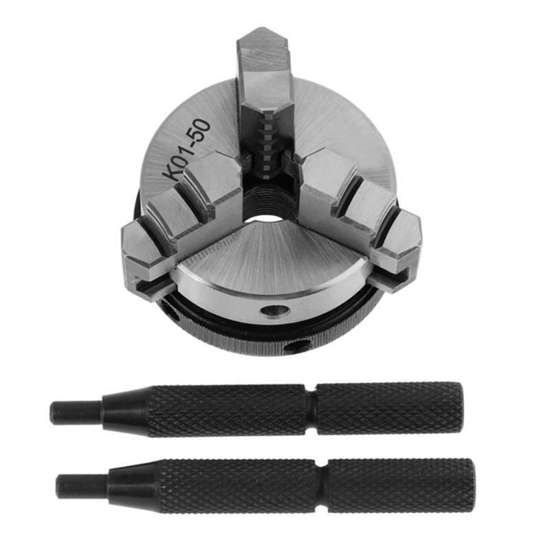 1pcs Mini 3 Jaw Lathe Chuck, K01-50 3 Jaw Woodworking Hand Chuck