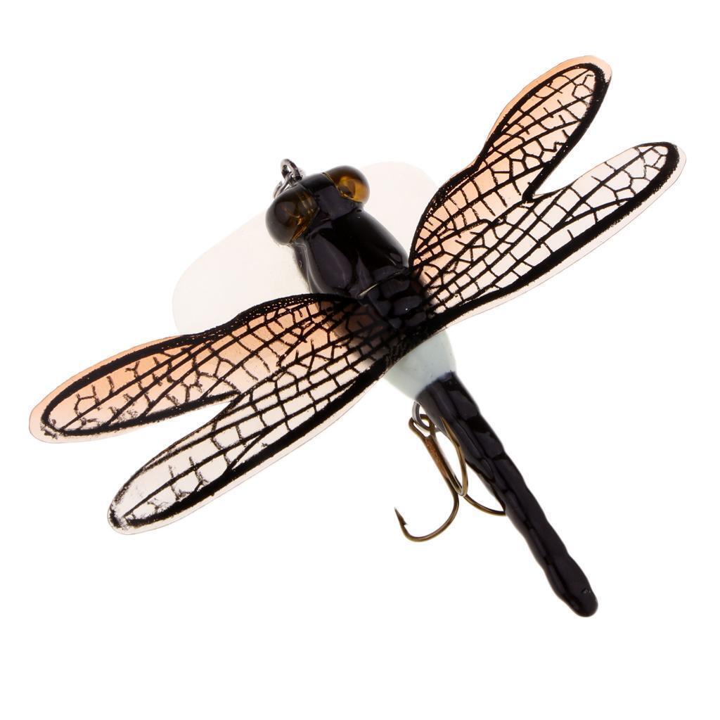 3x Long Tail Dragonfly Fly Fishing Lures Floating Topwater Bait for Bass