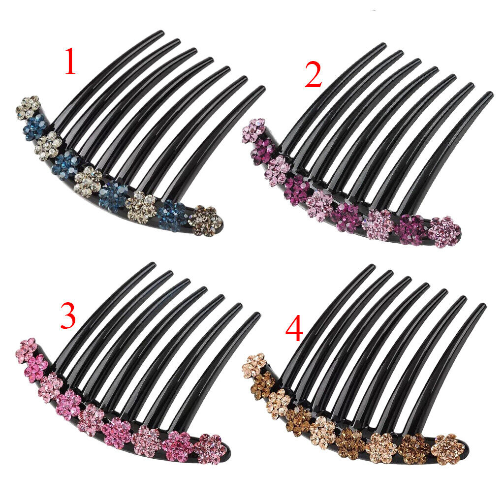 beside  Comb Rhinestones Flower  Comb   bun making Bridal