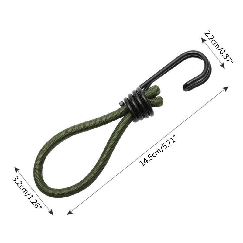 5 Pcs Elastic Tent Ropes Buckle Ground Nail Strap Camping Canopy Fixed Hook Cord