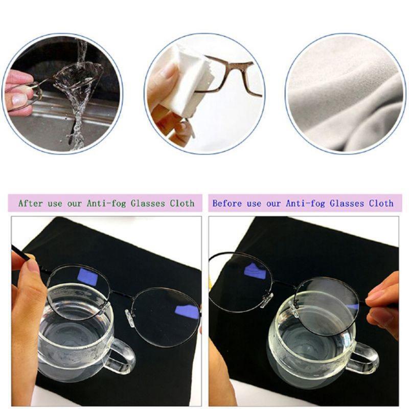 5 Pcs Anti Fog Lens Cloth Eyeglasses Microfiber Cleaning Cloth Anti-Fog Wipes