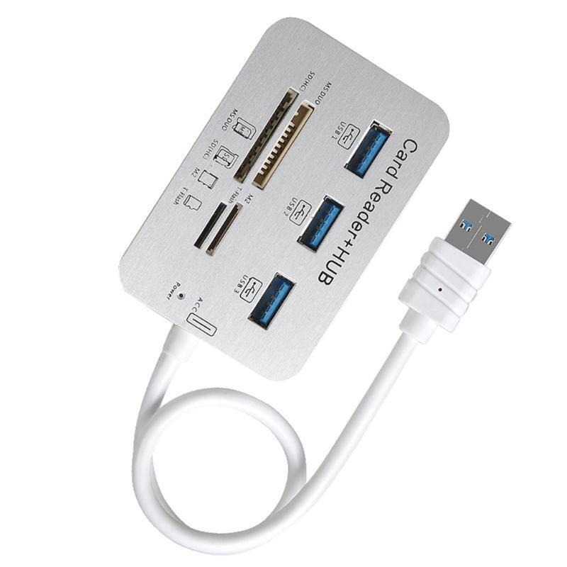 USB 3.0 Hub Combo with High Speed, Multi USB Port Expander for Laptop PC