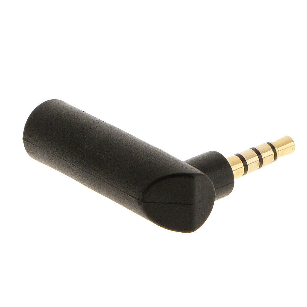 3.5mm Stereo Male to Female Right Angle Audio Adaptor Headphone Jack 4 pole