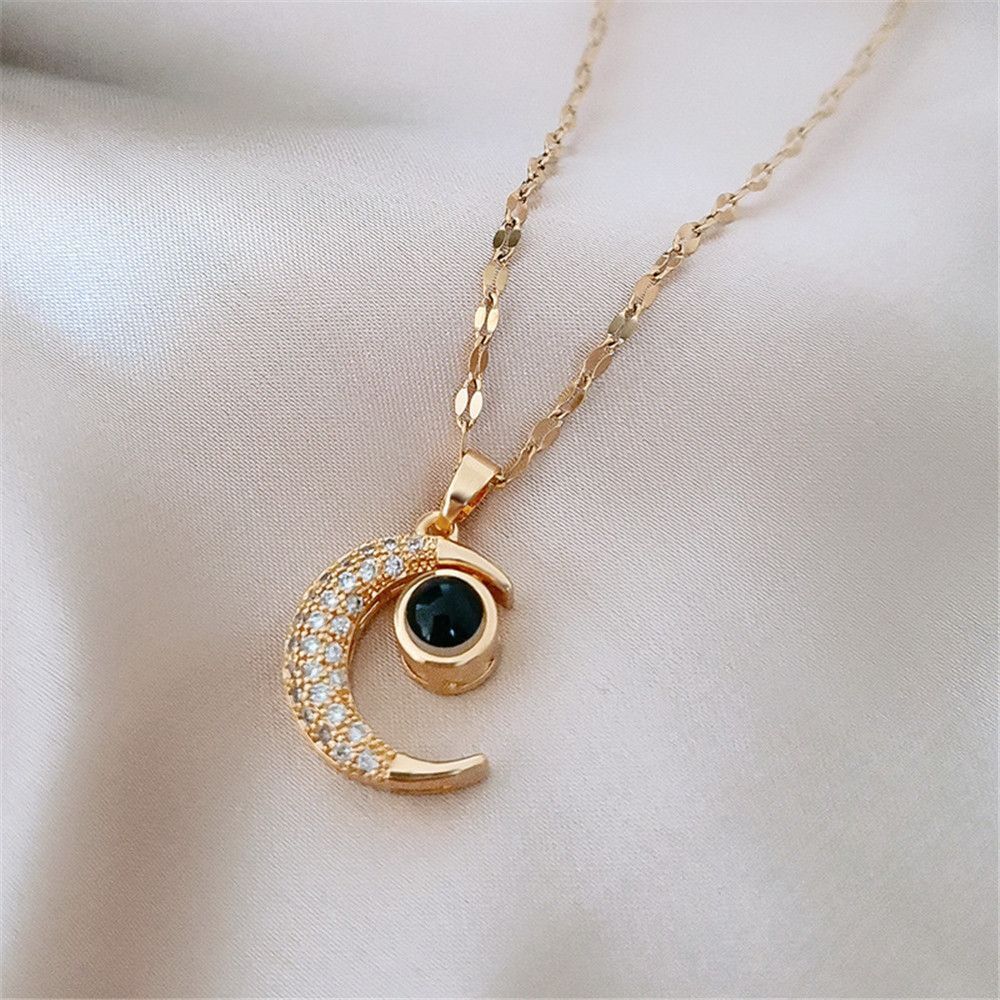 Chain Titanium Steel Chain One Hundred Languages I Love You Necklace Female