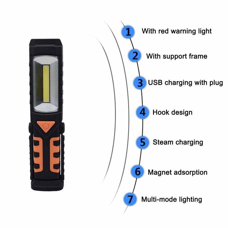 COB LED Magnetic Work Lights Portable Inspection Trouble Lamps for Truck Repair