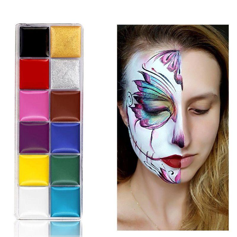 12 Colors Non Toxic Face Body Paint Water Soluble Oil Painting Tattoo Halloween