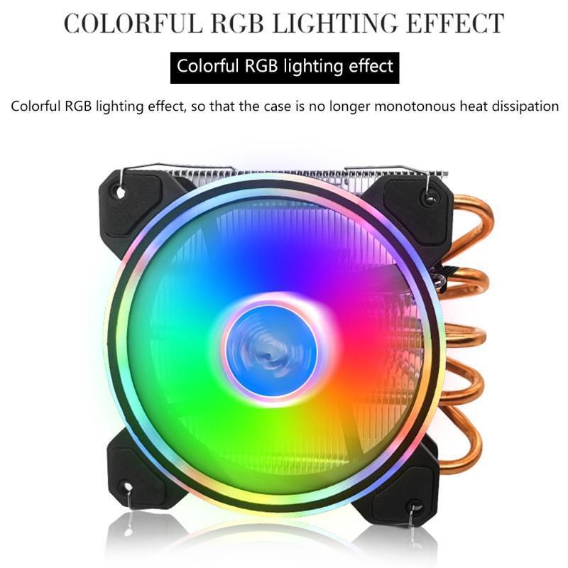 Low Profile CPU Cooler for Intel/amd/LGA Colorful RGB CPU Cooler w/5 Copper Tube