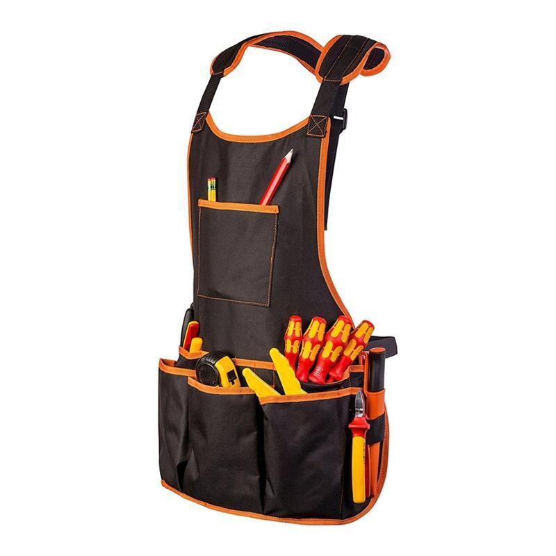 Double-layer Work Apron for Men Heavy Duty Oxford Cloth Tool Apron for Carpenter