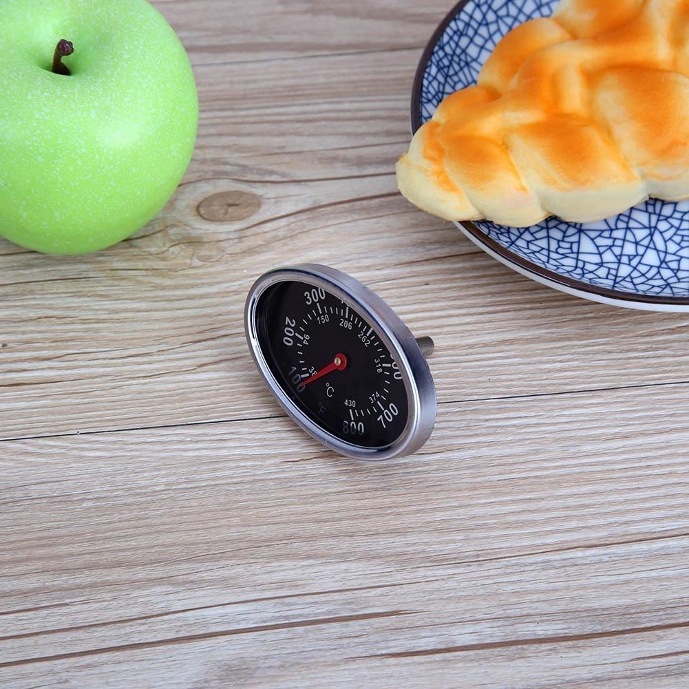 Oval Stainless Steel BBQ Grill Meat Thermometer Dial Temperature Gauge