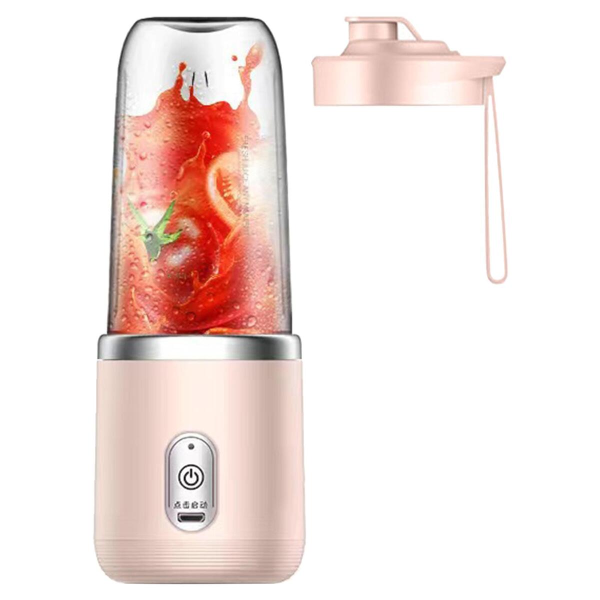 2x 400ml 6  Juicer USB Rechargeable Food Mixer Travel With Cup Lid