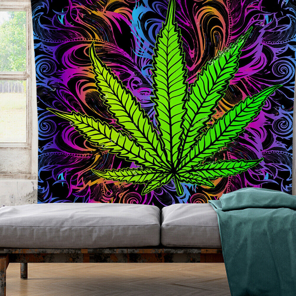Maple Leaf Wall Hanging Tapestry Bedroom Carpet Background Art (200x145cm)