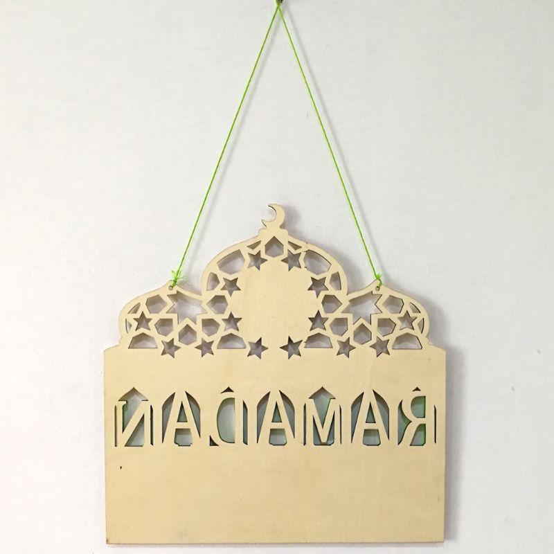 Islam Ramadan Countdown To EID Mubarak Advent Wooden Hanging Message Board Home